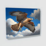 Hawk Flying Blue Sky 19 Wall Art