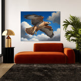 Hawk Flying Blue Sky 19 Wall Art