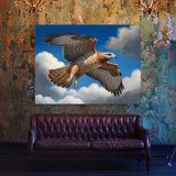 Hawk Flying Blue Sky 19 Wall Art