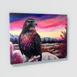 Hawk In Snowy Landscape 9 Wall Art