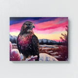 Hawk In Snowy Landscape 9 Wall Art