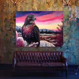 Hawk In Snowy Landscape 9 Wall Art
