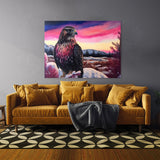 Hawk In Snowy Landscape 9 Wall Art