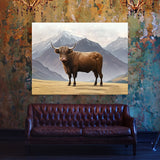 Highland Cow Mountain 23 Wall Art