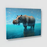 Hippopotamus Atmospheric Scene 11 Wall Art