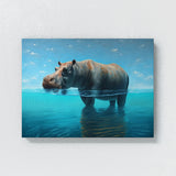 Hippopotamus Atmospheric Scene 11 Wall Art