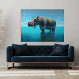 Hippopotamus Atmospheric Scene 11 Wall Art