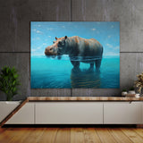 Hippopotamus Atmospheric Scene 11 Wall Art
