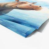 Hippopotamus Cute Hippo Blue Sky 3 Wall Art