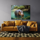 Hippopotamus Hippo In 12 Wall Art