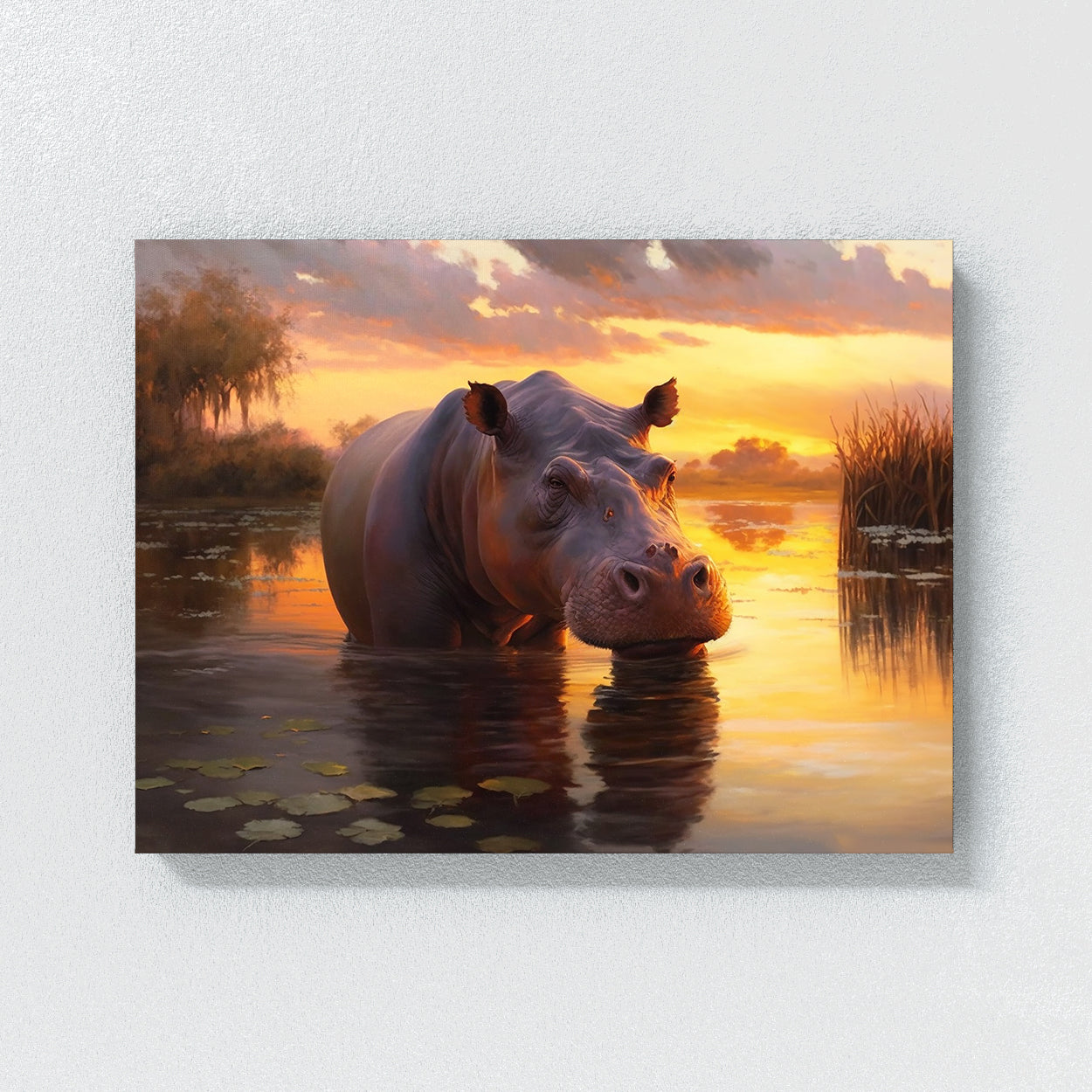 Hippopotamus Realistic Hippo 2 Wall Art