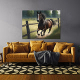 Horse Gallop Field Fence 18 Wall Art