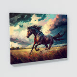Horse Running Field Dramatic Sky 24 Wall Art