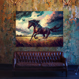 Horse Running Field Dramatic Sky 24 Wall Art