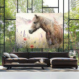 Horse Wildflower Cute 3 Wall Art