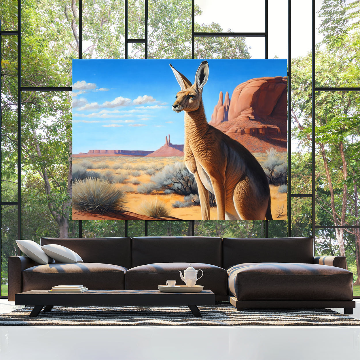 Kangaroo Desert Realistic 16 Wall Art