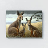 Kangaroo Family Realism 2 Wall Art