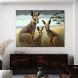 Kangaroo Family Realism 2 Wall Art