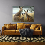 Kangaroo Family Realism 2 Wall Art