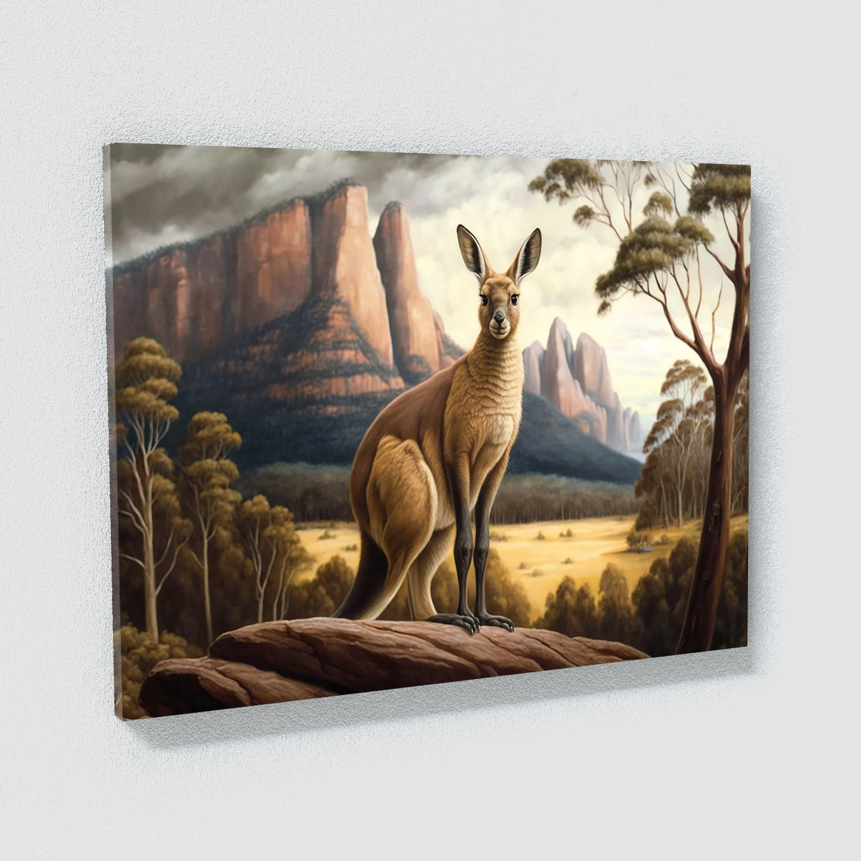 Kangaroo Realistic Forest 3 Wall Art