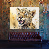 Leopard Cute Expression 44 Wall Art