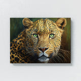 Leopard Portrait Green 2 Wall Art