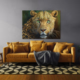 Leopard Portrait Green 2 Wall Art
