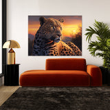 Leopard Realistic Sunset 8 Wall Art