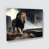 Lion Atmospheric Rocky Mountain 5 Wall Art