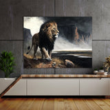 Lion Atmospheric Rocky Mountain 5 Wall Art