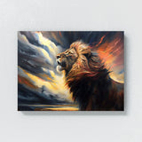 Lion Hunting Sky Drama 4 Wall Art