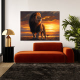 Lion Majestic Sunset 38 Wall Art