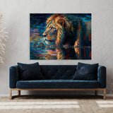 Lion Reflection Water 69 Wall Art