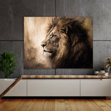 Lion Retro Sepia Nostalgia 80 Wall Art