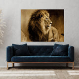 Lion Retro Sepia Nostalgia 81 Wall Art