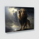 Lion Roaring Dramatic Sky 21 Wall Art