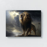 Lion Roaring Dramatic Sky 21 Wall Art