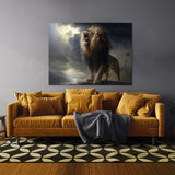 Lion Roaring Dramatic Sky 21 Wall Art