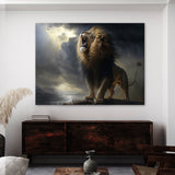 Lion Roaring Dramatic Sky 21 Wall Art