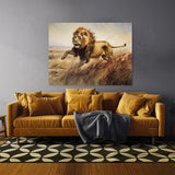 Lion Running Hunting 83 Wall Art