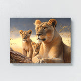 Lioness African Family Sunrise 9 Wall Art