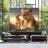 Lioness African Family Sunrise 9 Wall Art