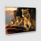 Lioness African Family Sunset 5 Wall Art