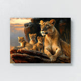 Lioness African Family Sunset 5 Wall Art