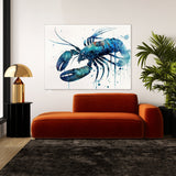 Lobster Minimalist Abstract Blue 8 Wall Art