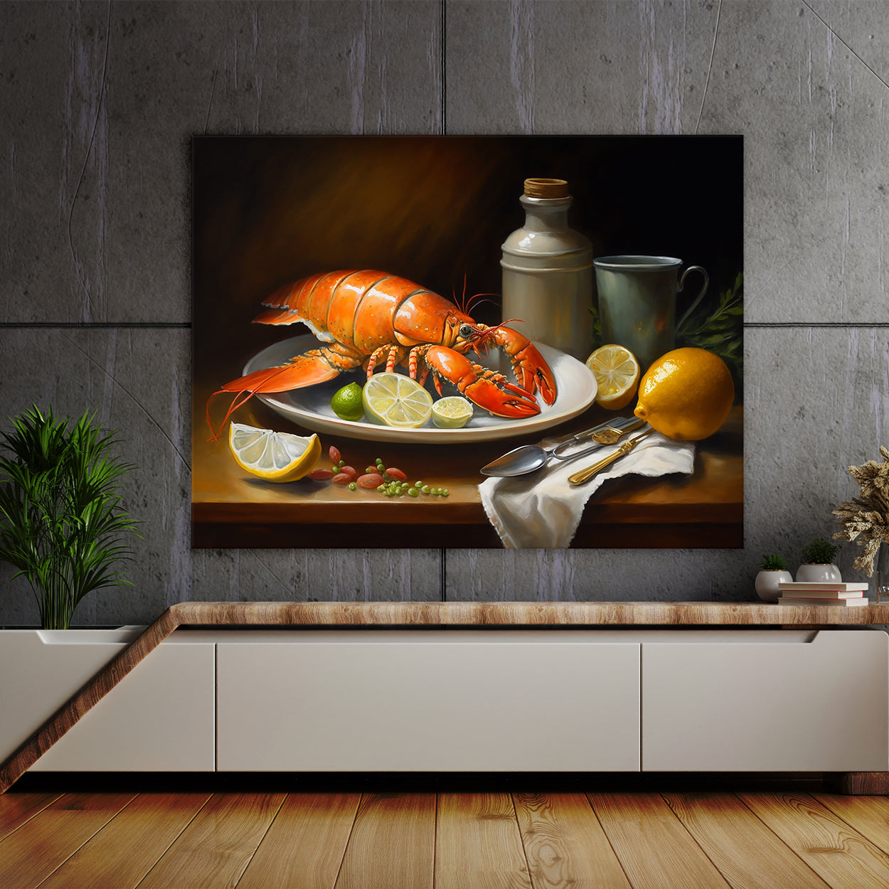 Lobster Realistic Oil 12 Wall Art