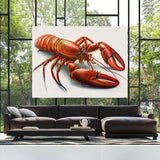 Lobster Red On White 4 Wall Art