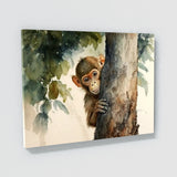 Monkey Curious Watercolor 4 Wall Art