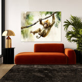 Monkey Playful Watercolor 2 Wall Art