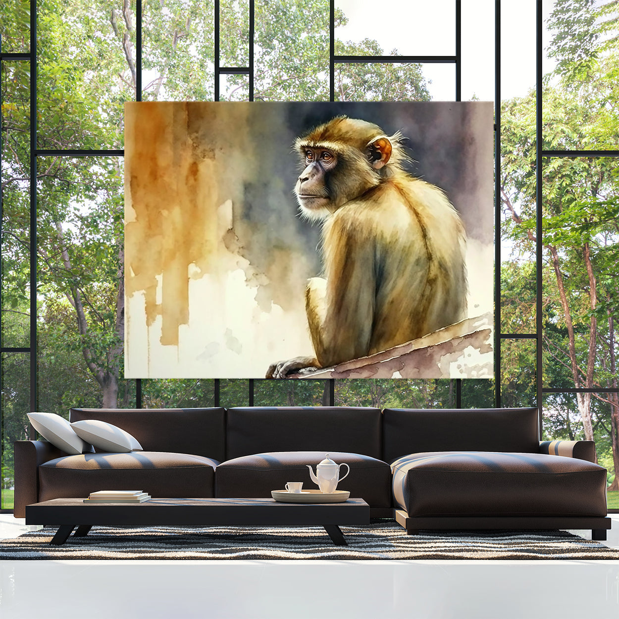 Monkey Watercolor Art 18 Wall Art